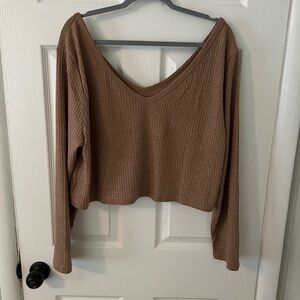 Tan cropped sweater